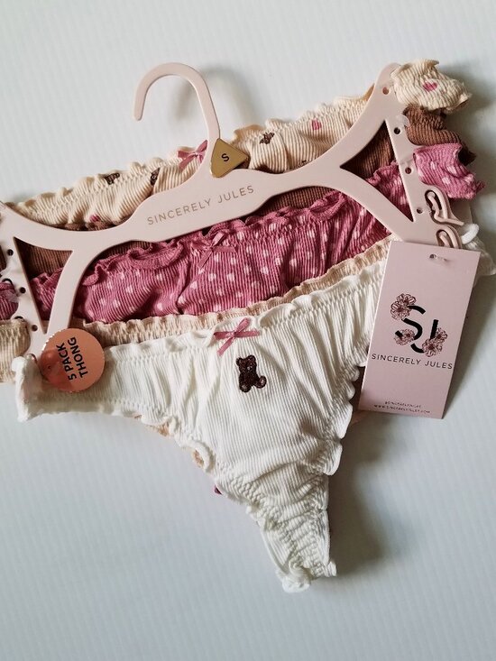 Sincerly Jules Other - NWT Sincerely Jules Ruffled Panties 5 Pack Thong Sz. S